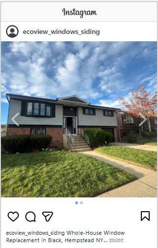 Instagram post by ecoview_windows_siding showing the same window replacement job